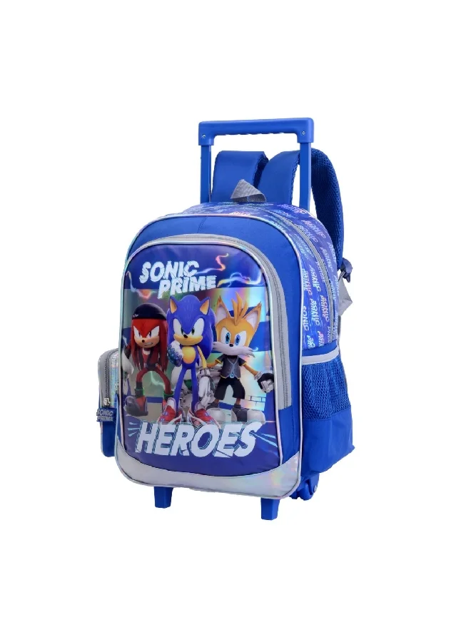 MARVEL Sonic The Hedgehog Zipper Closure Telescopic Handle Kids Trolley Bag Multicolour 41 x 13 x 31 cm FKST-32017